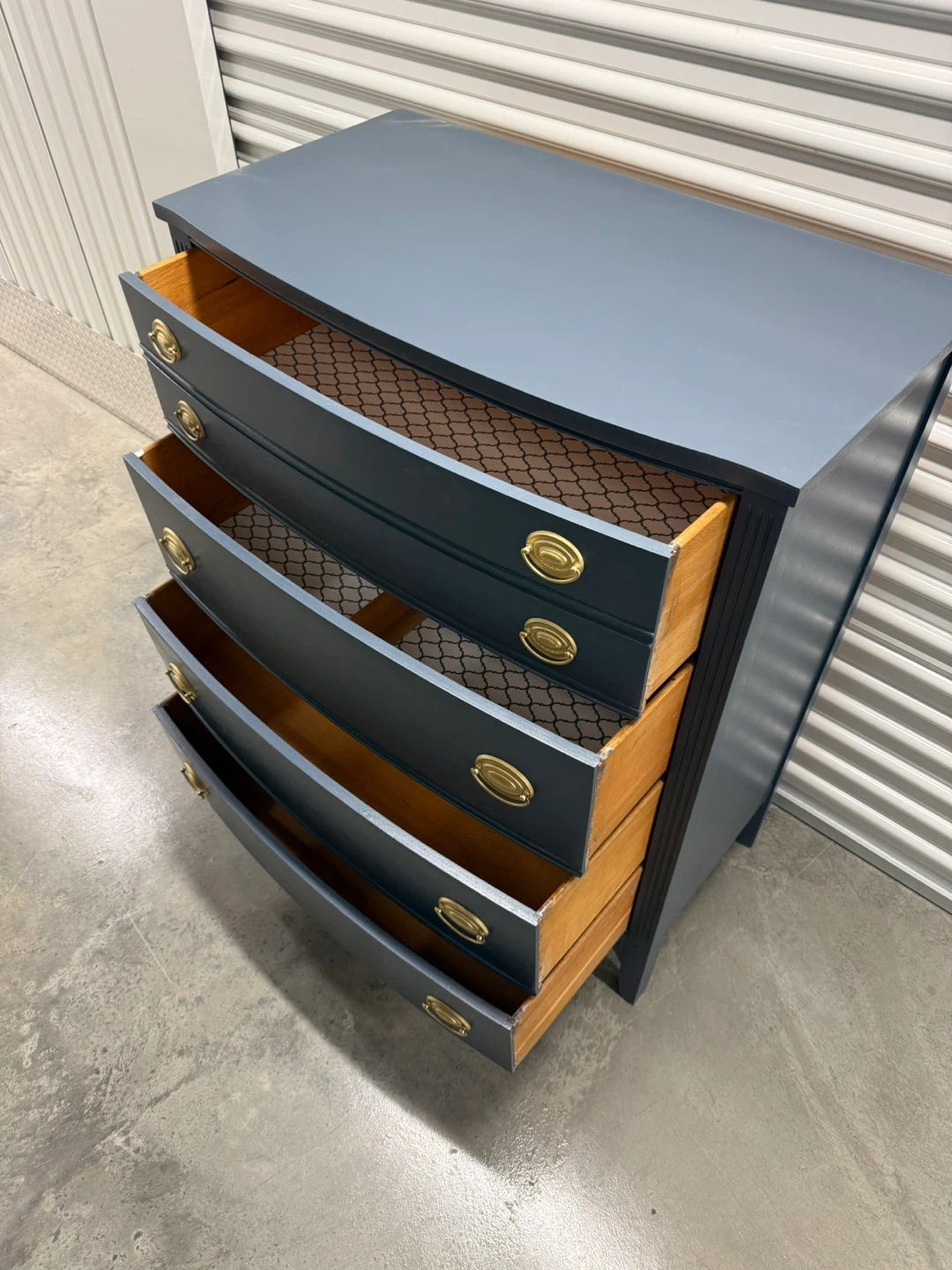 🚨Free Delivery NJ/NY Navy Blue Solid Wood Dresser - 4 Drawers - photo 5