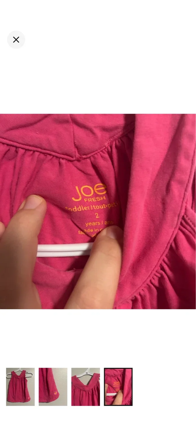 Joe Fresh Toddler Pink Tank Top - Size 2 - photo 4