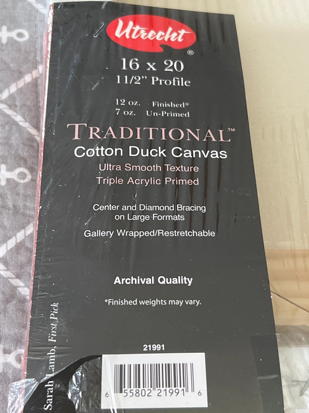 Utrecht Traditional Cotton Duck Canvas 16 x 20 - photo 3