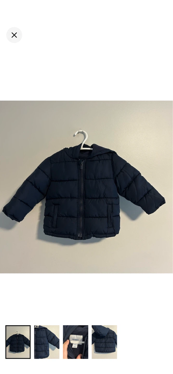 Old Navy Puffer Jacket - Navy - 12-18 Months