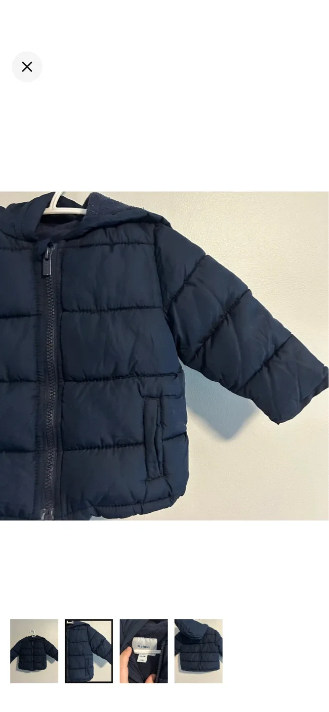 Old Navy Puffer Jacket - Navy - 12-18 Months - photo 2