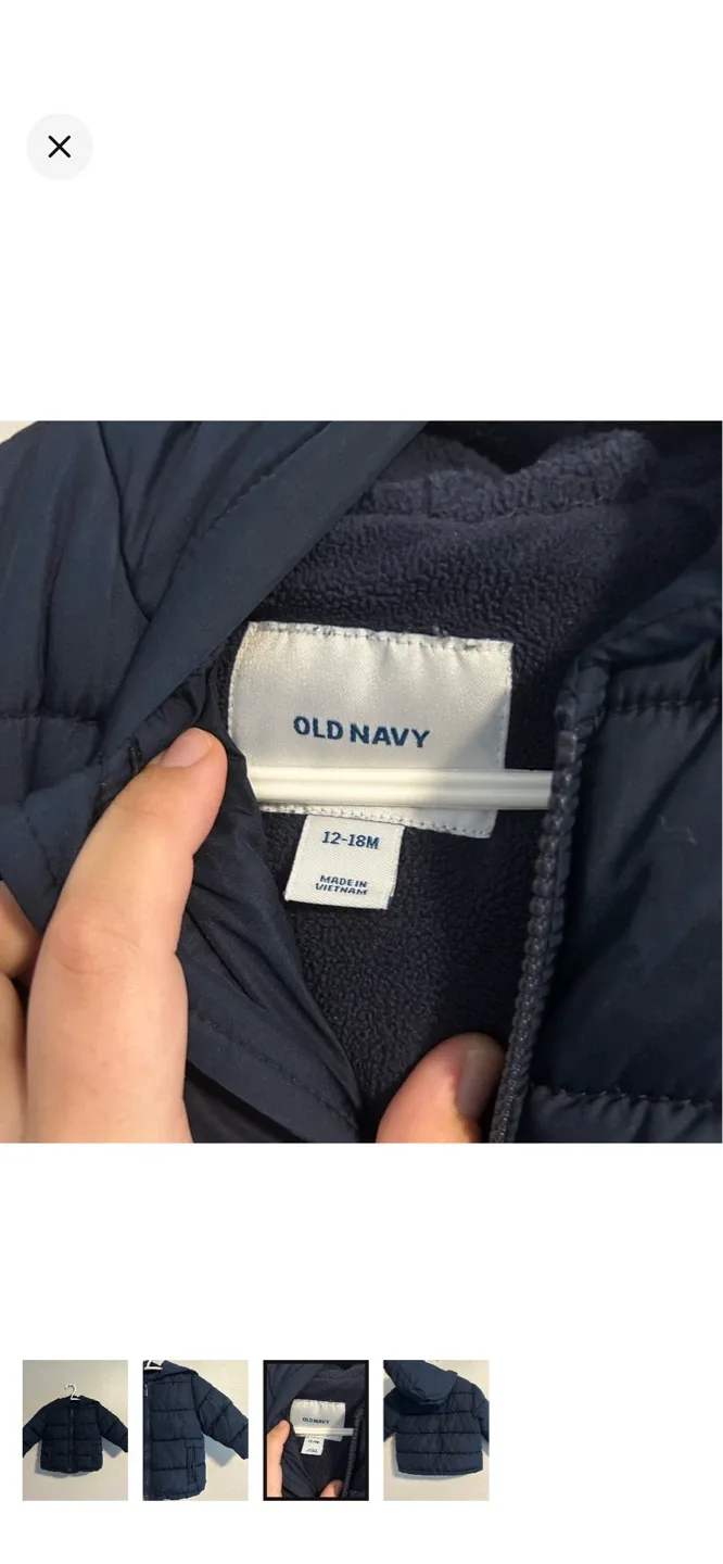 Old Navy Puffer Jacket - Navy - 12-18 Months - photo 3
