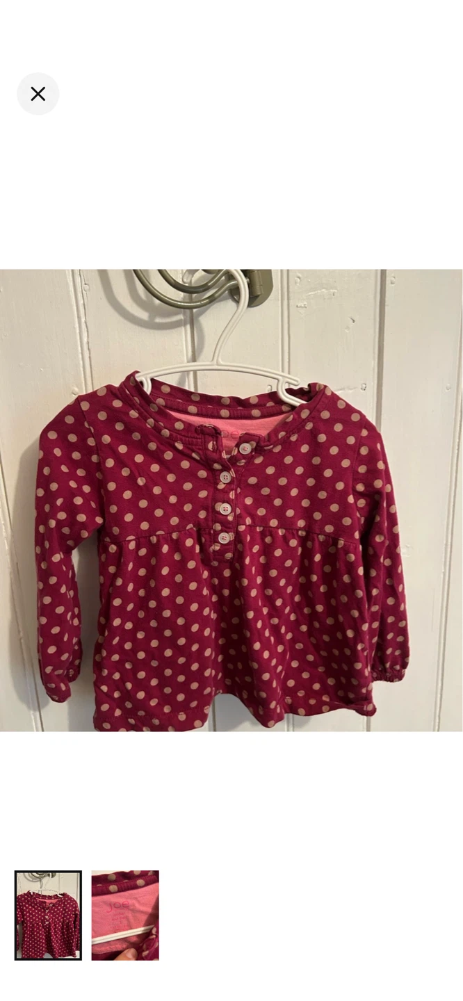Joe Fresh Toddler Polka Dot Long Sleeve Shirt - Size 2