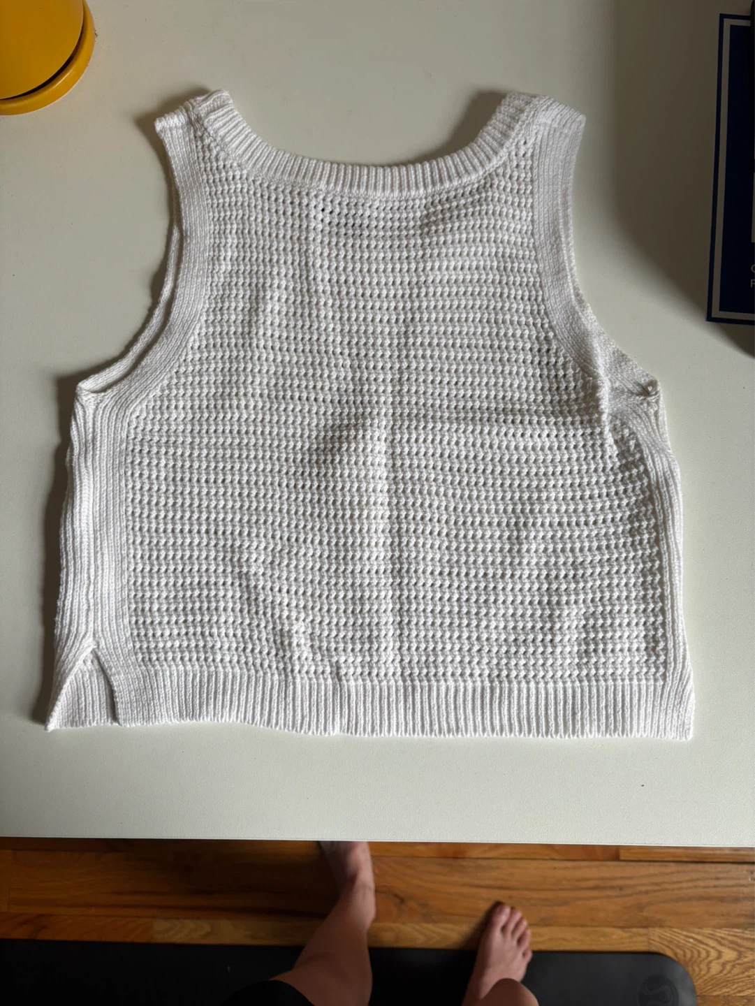 Lulus White Waffle Knit Cropped Tank Top - photo 2