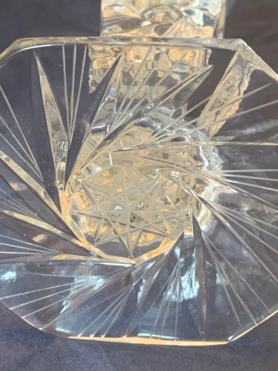 Vintage Rare Pair of Crystal Pinwheel Candlesticks - photo 5