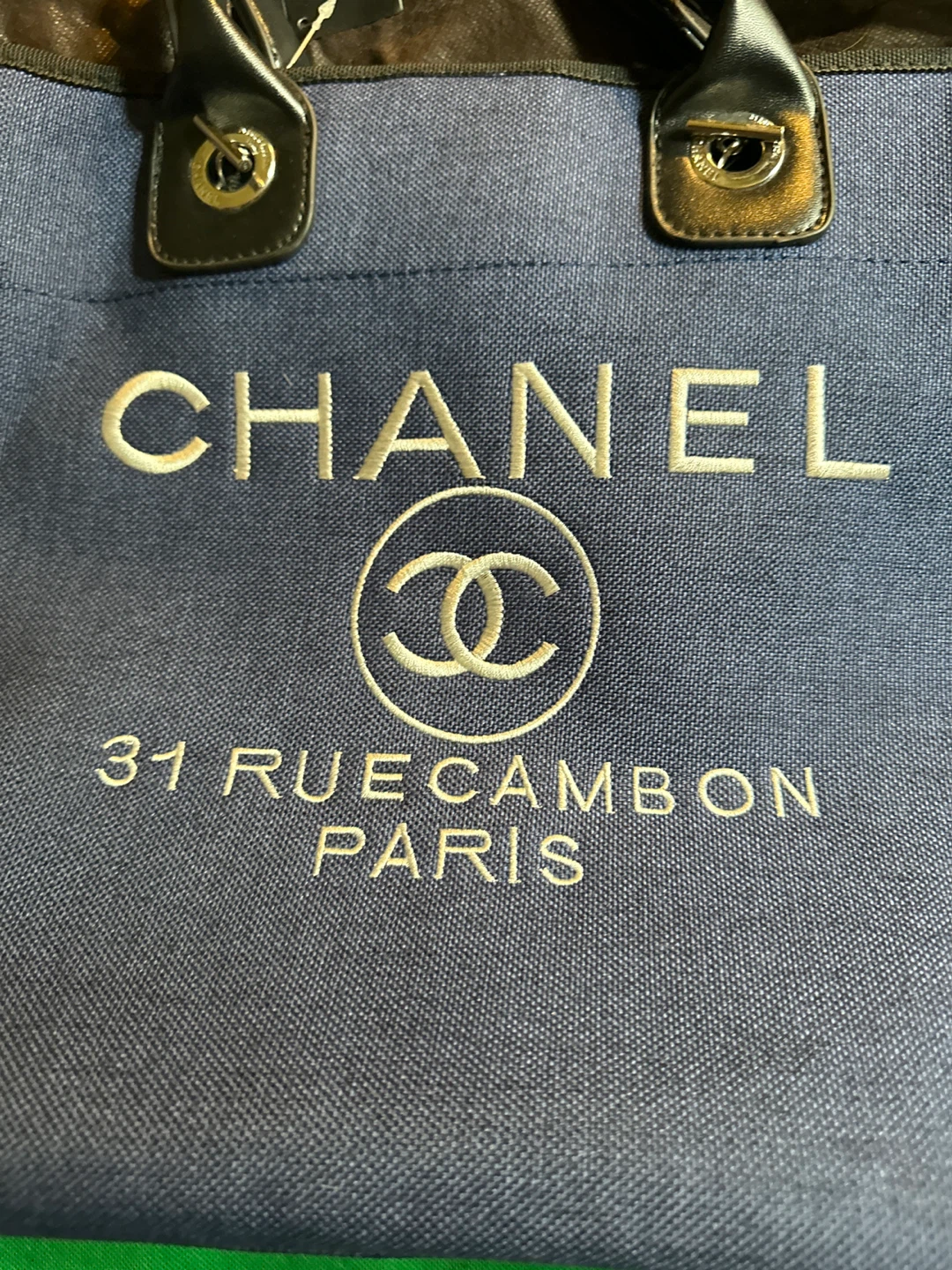 Chanel Deauville Tote Bag Navy Blue Canvas - photo 3