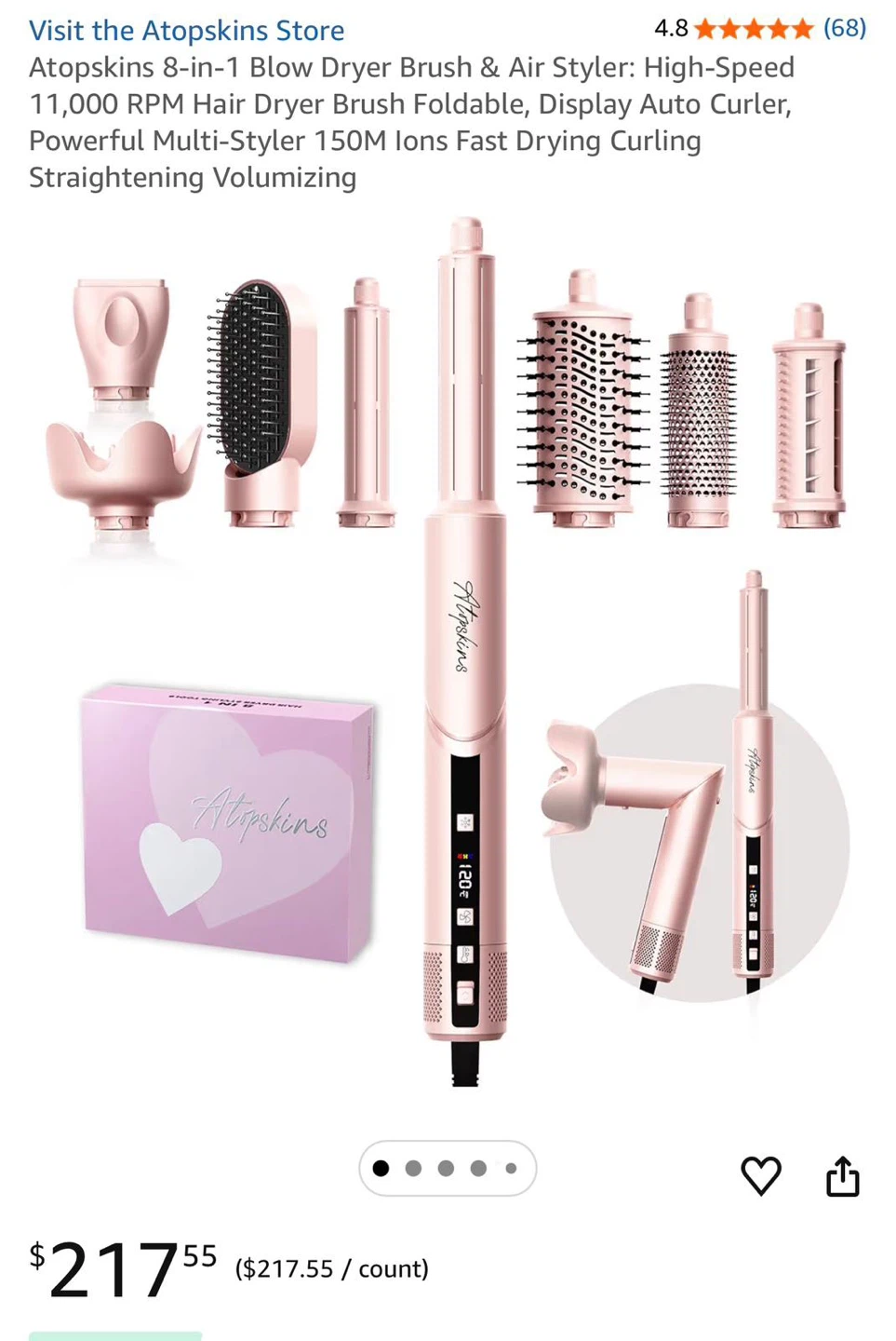 8-in-1 Hot Air Styler Brush & Air Curler Set - photo 2