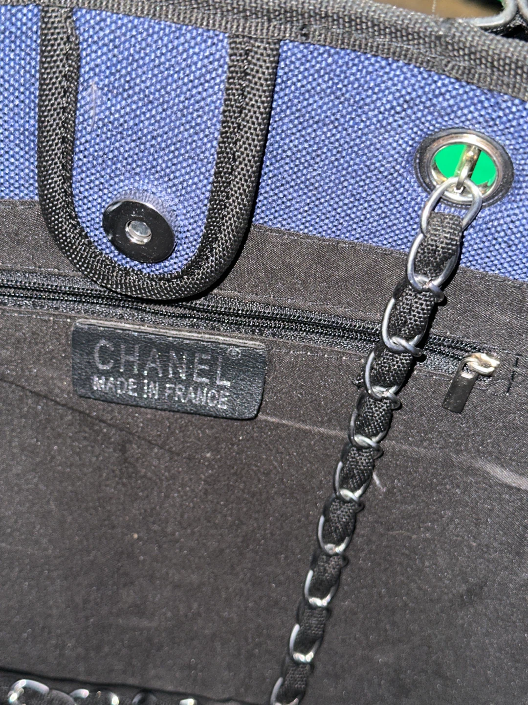 Chanel Deauville Tote Bag Navy Blue Canvas - photo 5