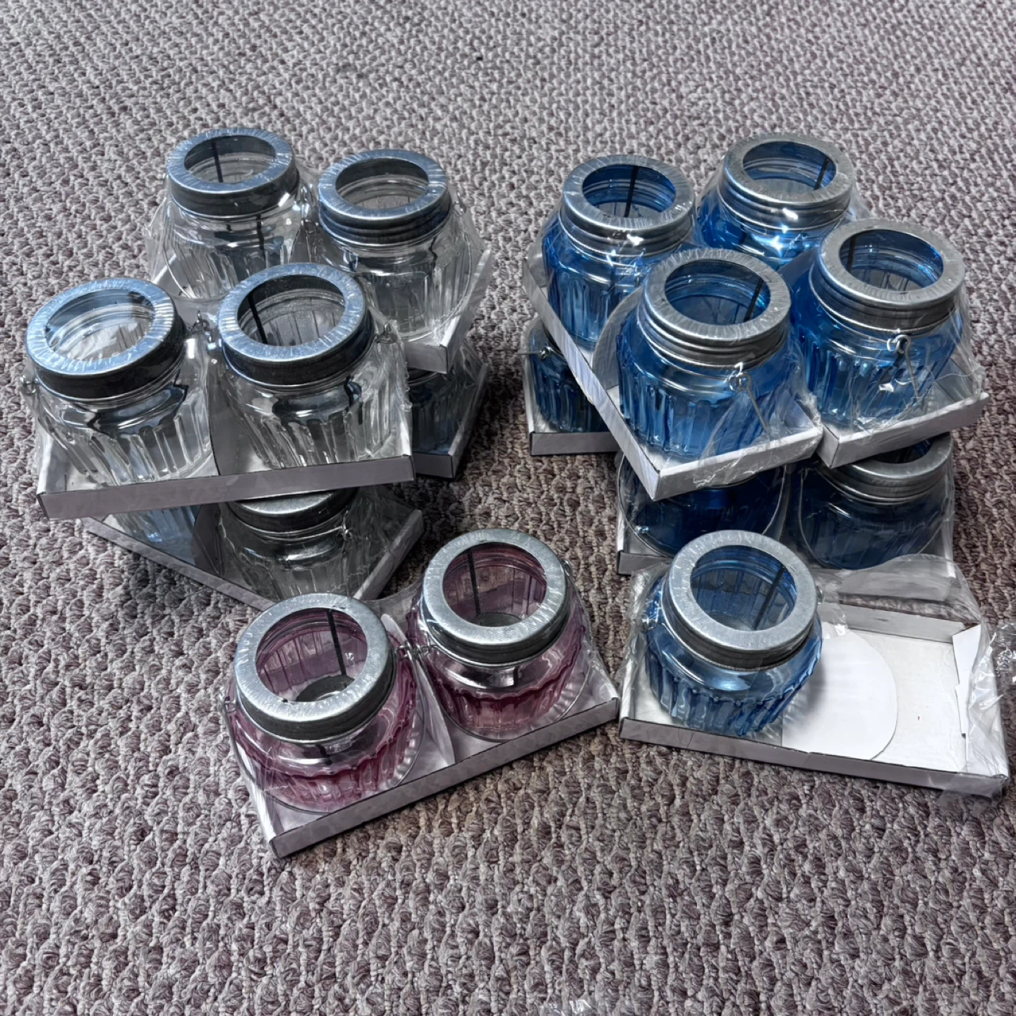 Set of 19 Glass Tea lights Jars/ Lanterns