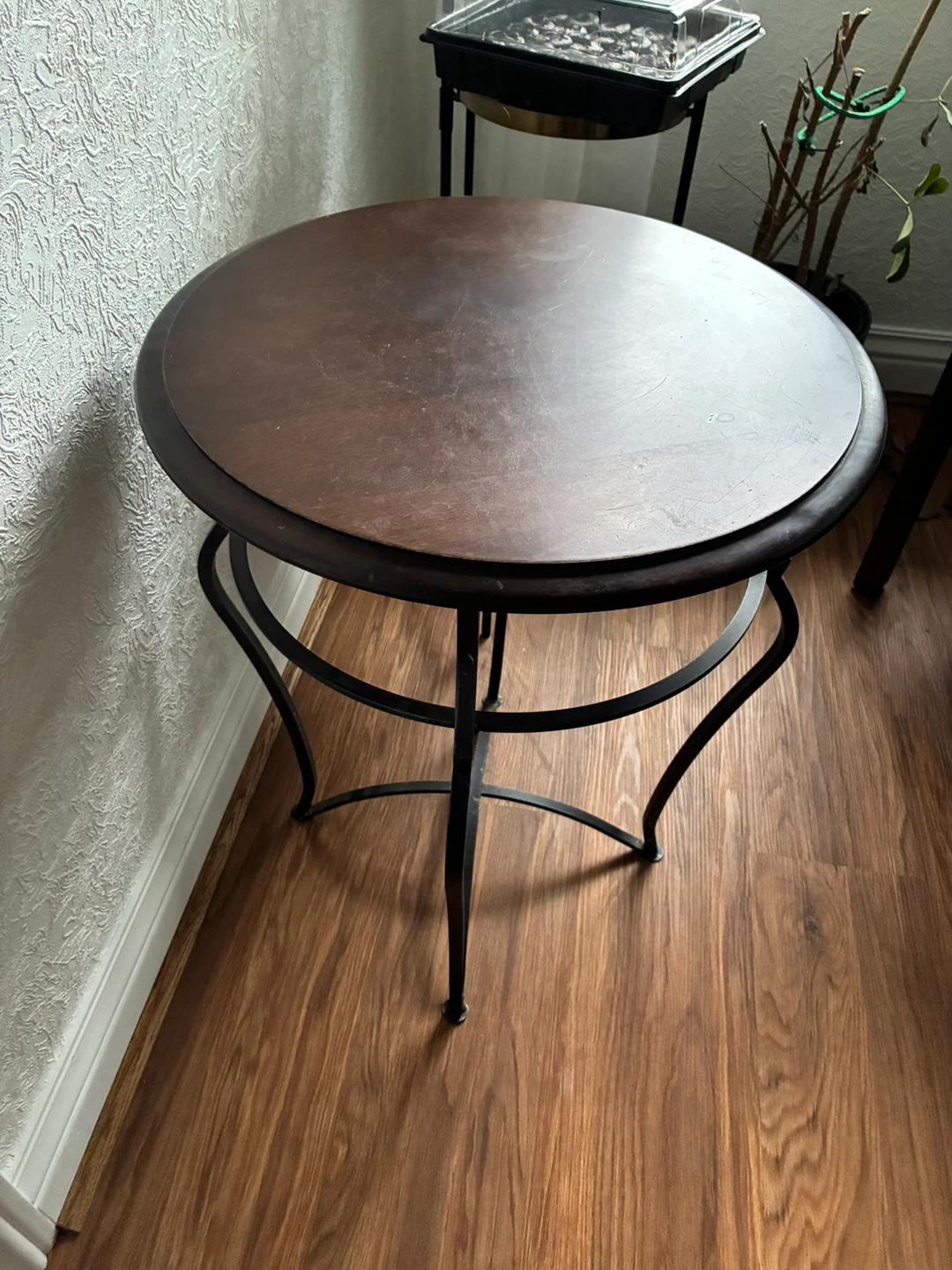 Round Bistro Table with Metal Base