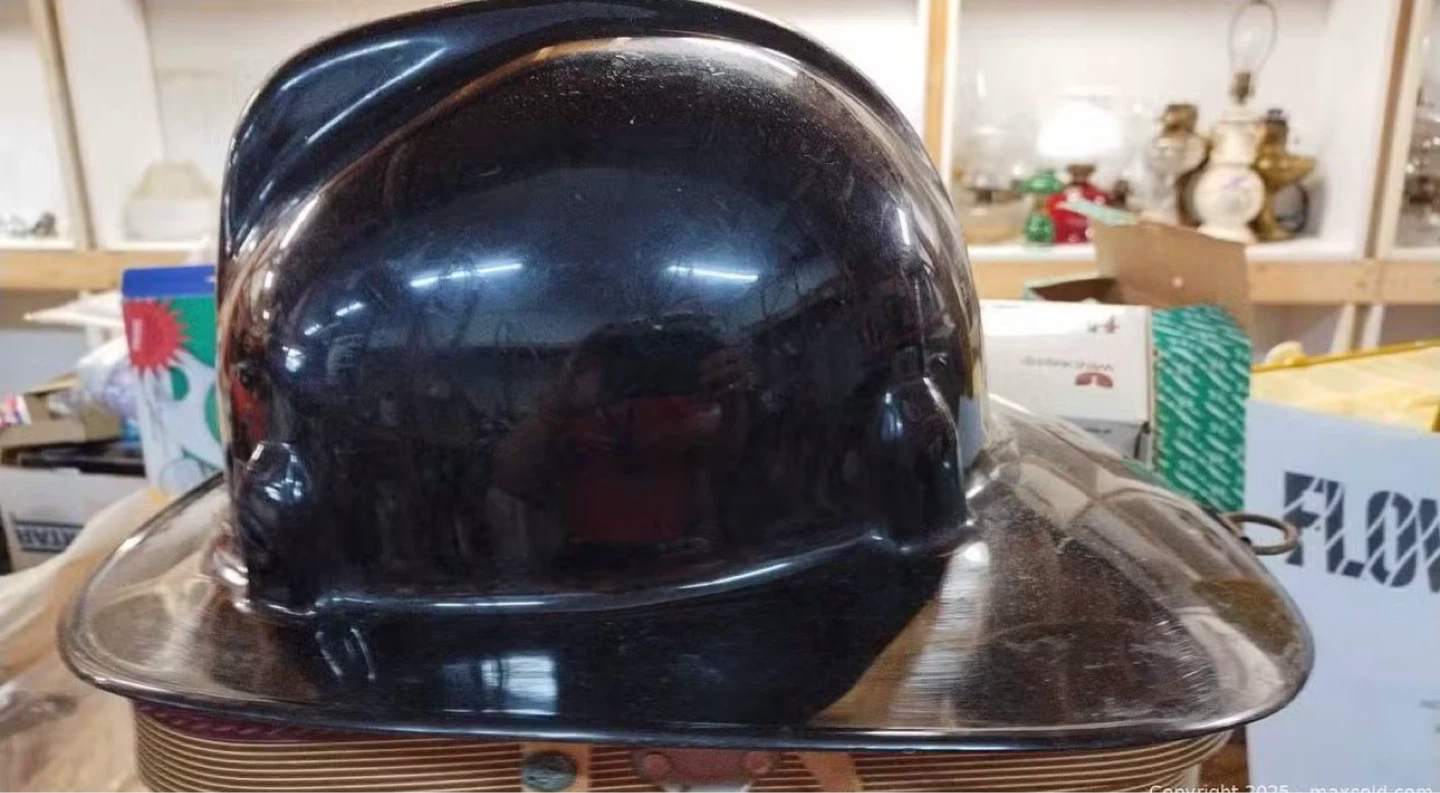 Vintage Black Firefighter Helmet