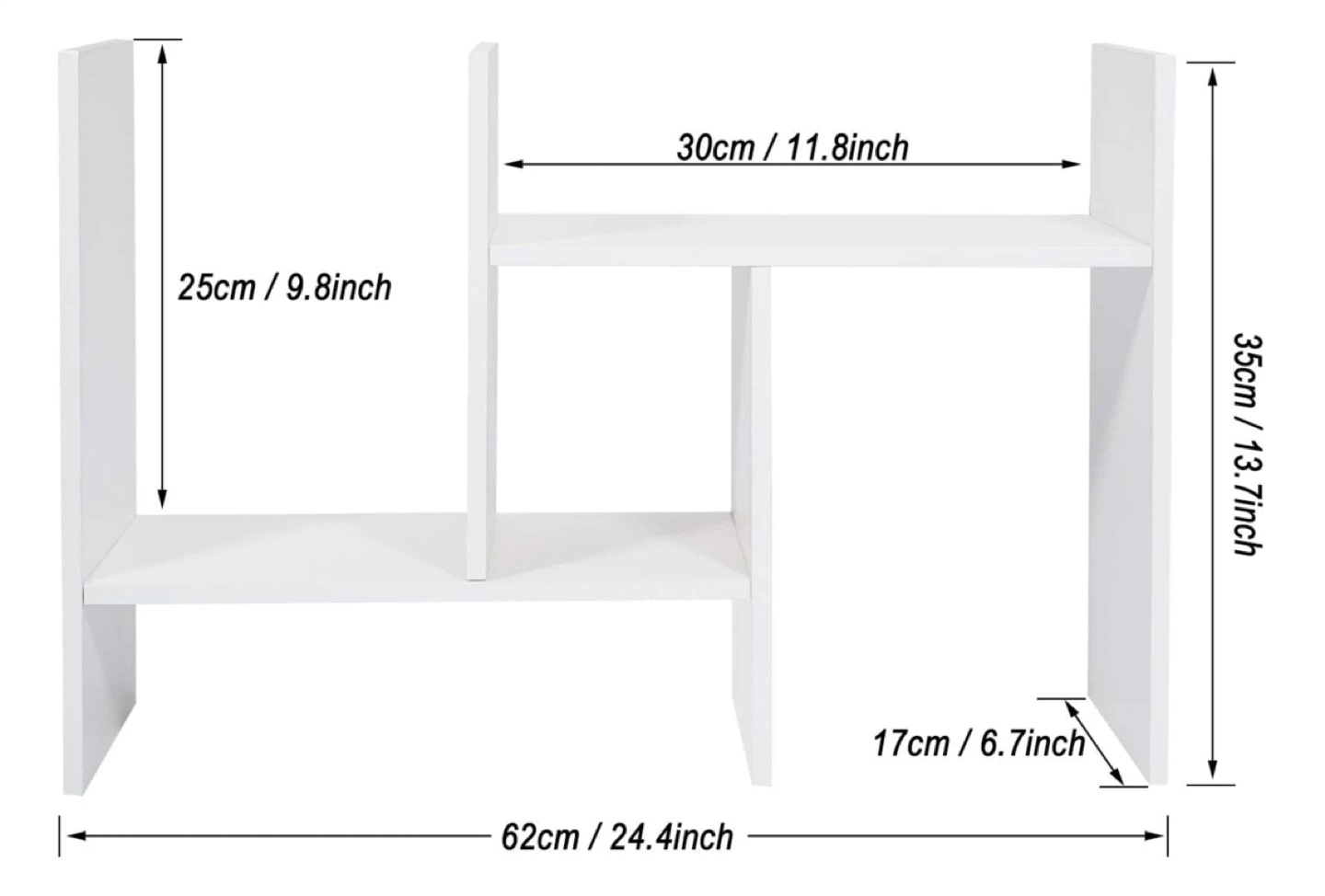 Adjustable White Desk Shelf / Organiser - photo 4