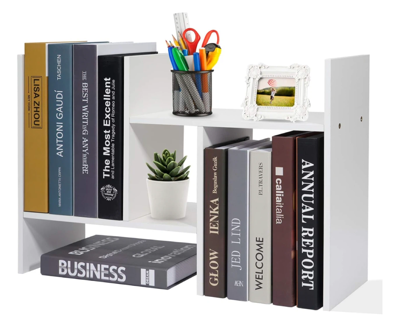 Adjustable White Desk Shelf / Organiser - photo 3