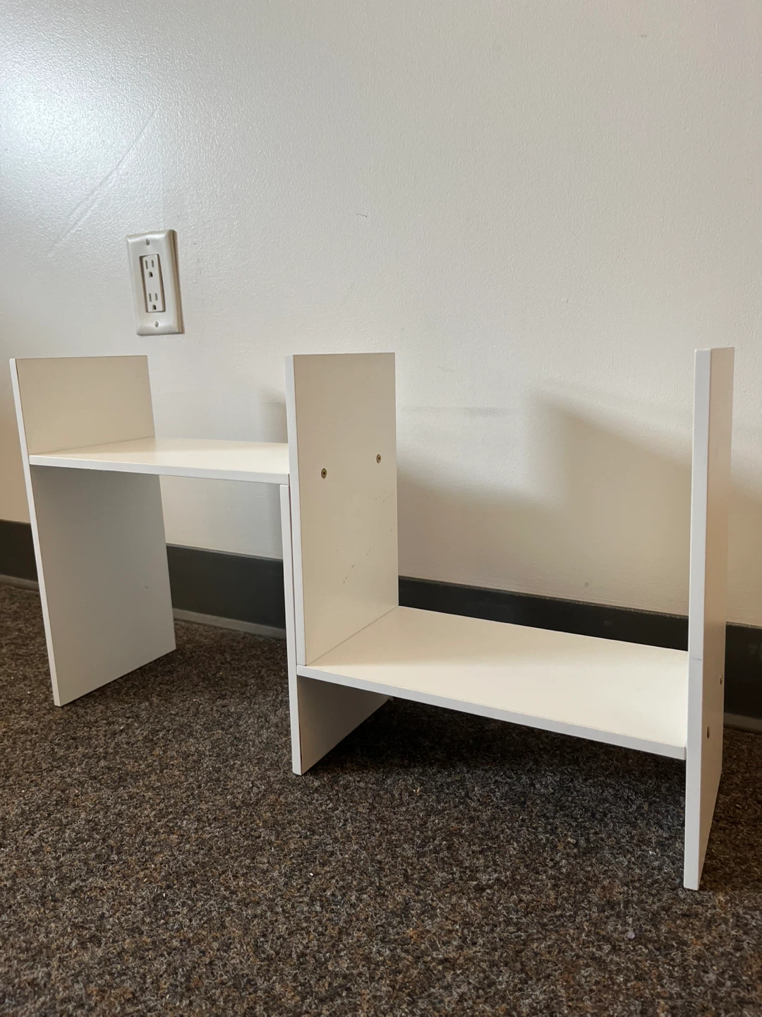 Adjustable White Desk Shelf / Organiser
