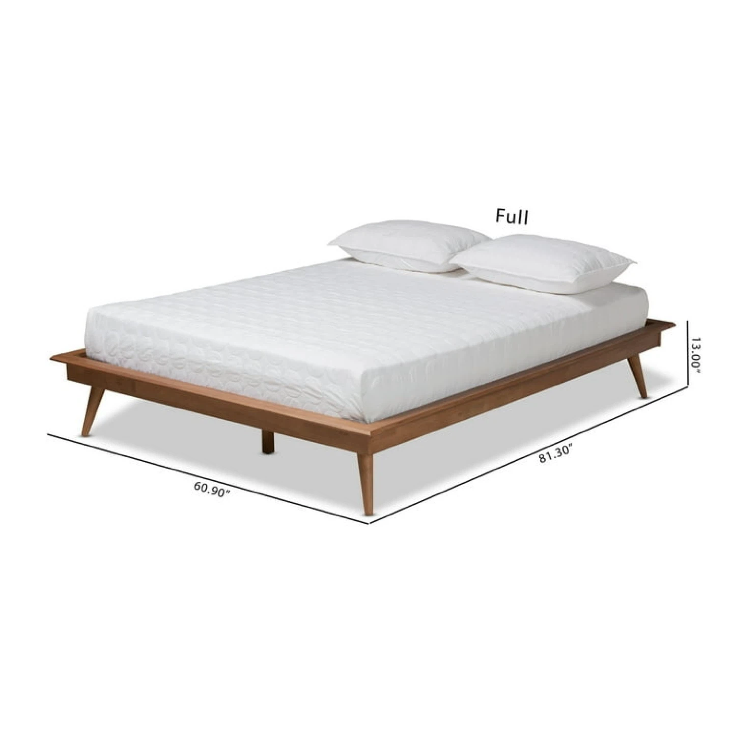 New Full Size Mid Century Modern Wood Platform Bed - photo 2