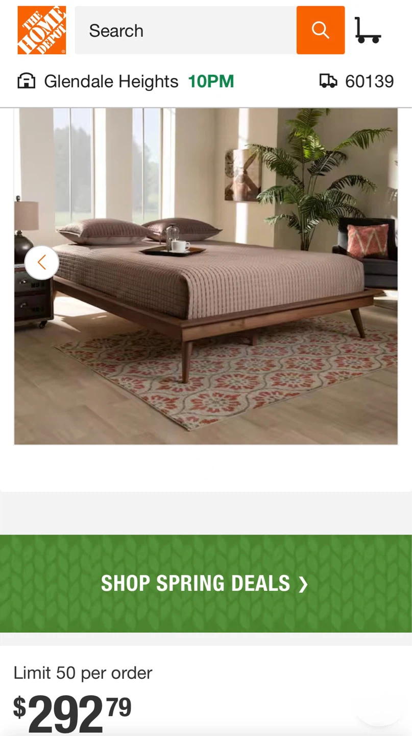 New Full Size Mid Century Modern Wood Platform Bed - photo 4