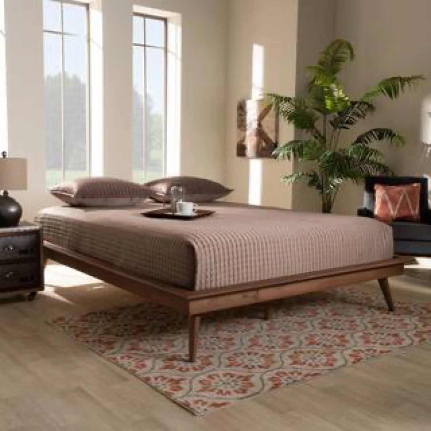 New Full Size Mid Century Modern Wood Platform Bed - photo 5