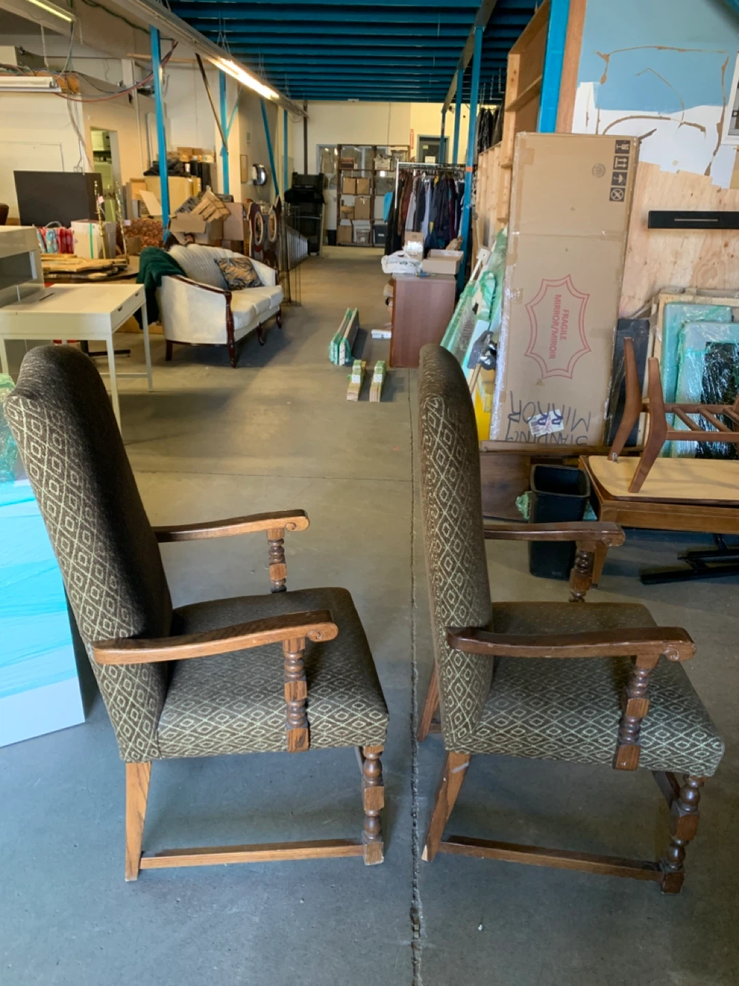 Vintage Diamond Upholstered Armchairs - photo 4