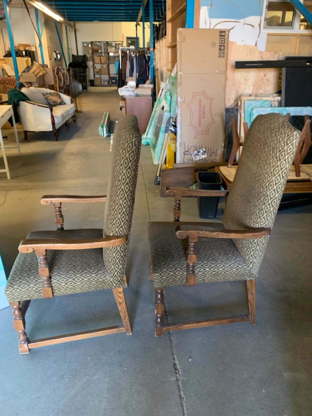 Vintage Diamond Upholstered Armchairs - photo 2