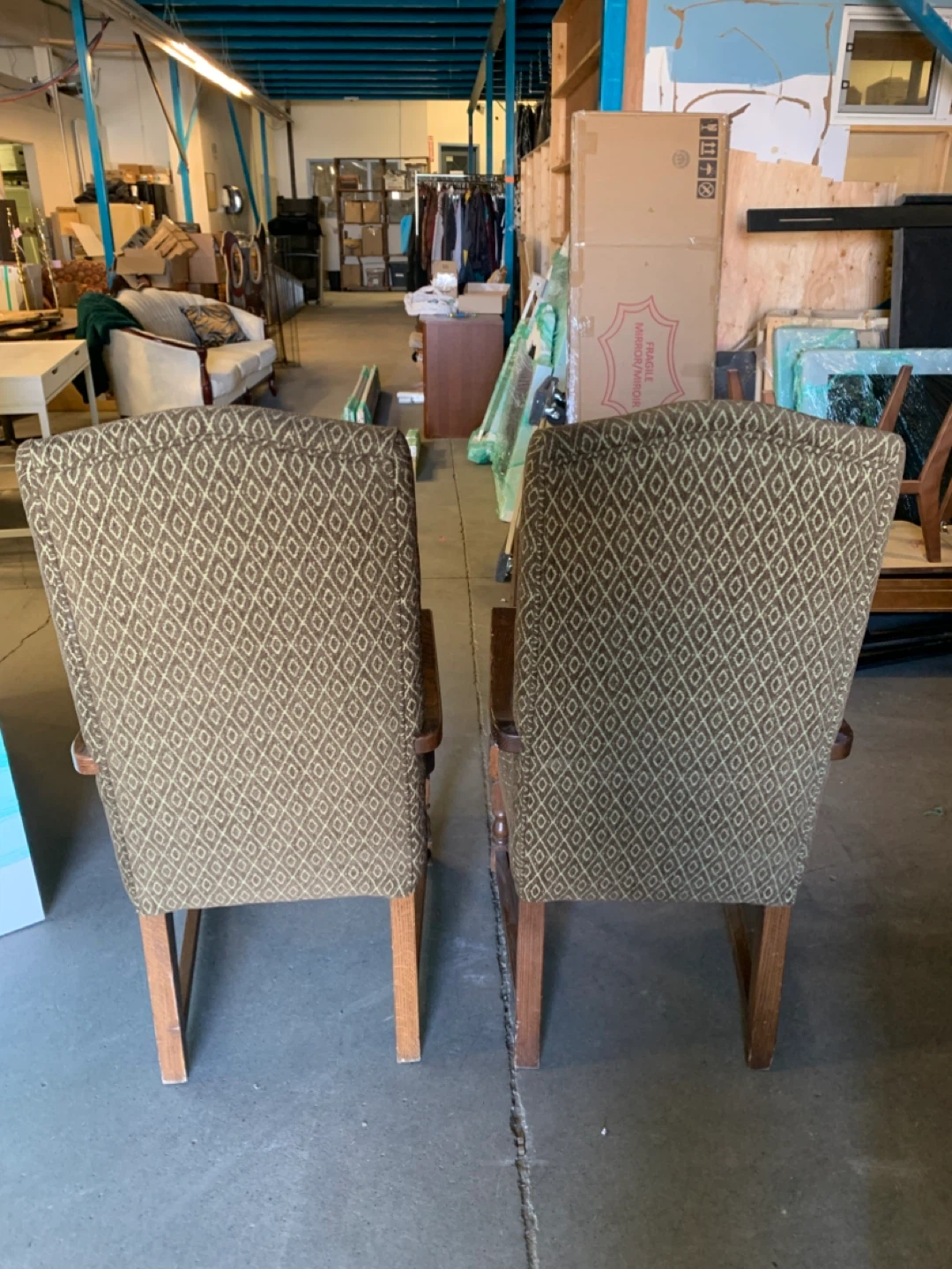 Vintage Diamond Upholstered Armchairs - photo 3