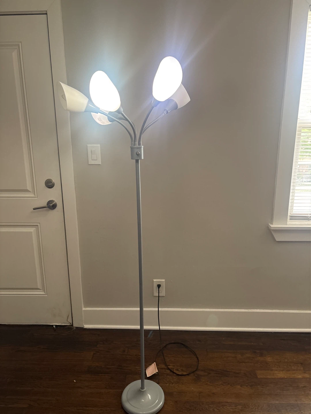 Grey Floor Lamp with 5 Adjustable Gooseneck Lights - photo 5
