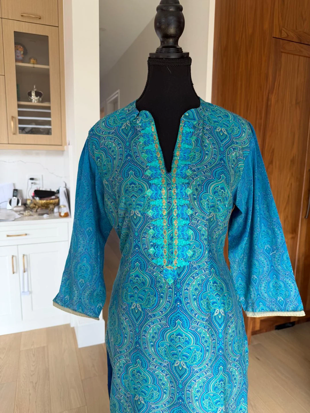Blue Paisley Print Kurti with Dupatta - photo 2