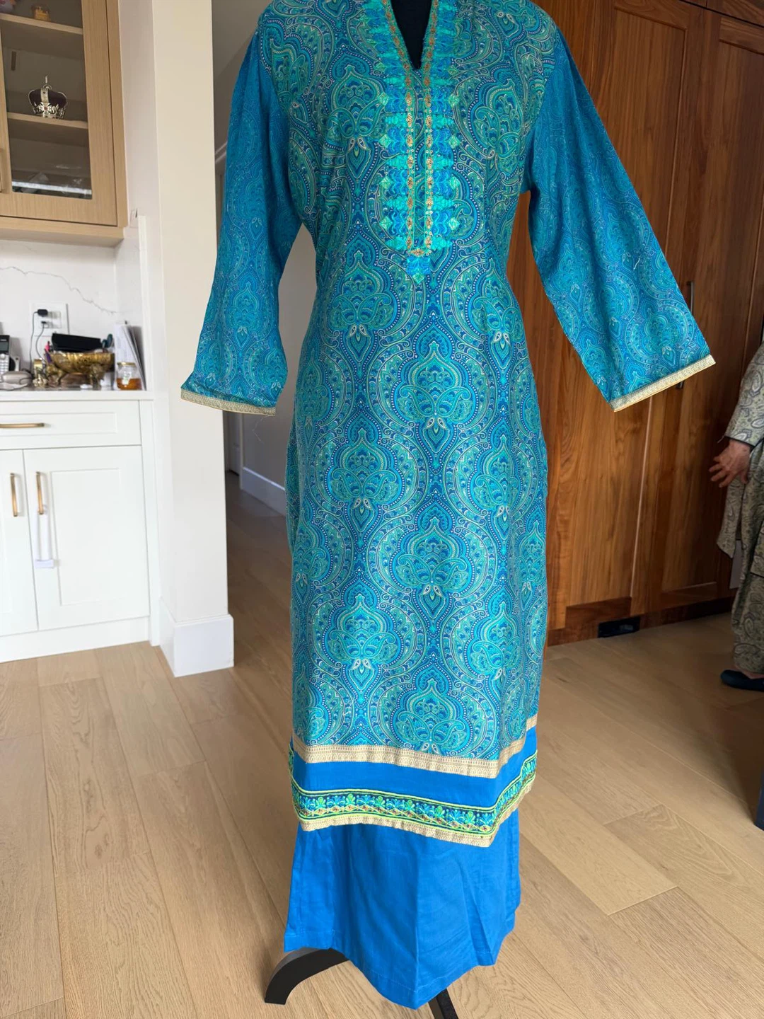 Blue Paisley Print Kurti with Dupatta - photo 3