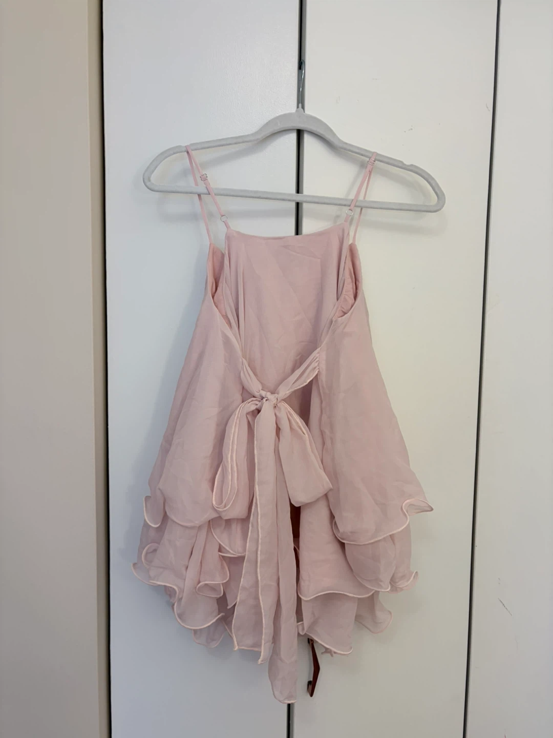 Cider Pink Ruffle Hem Layered Mesh Cami XS Pink - photo 3