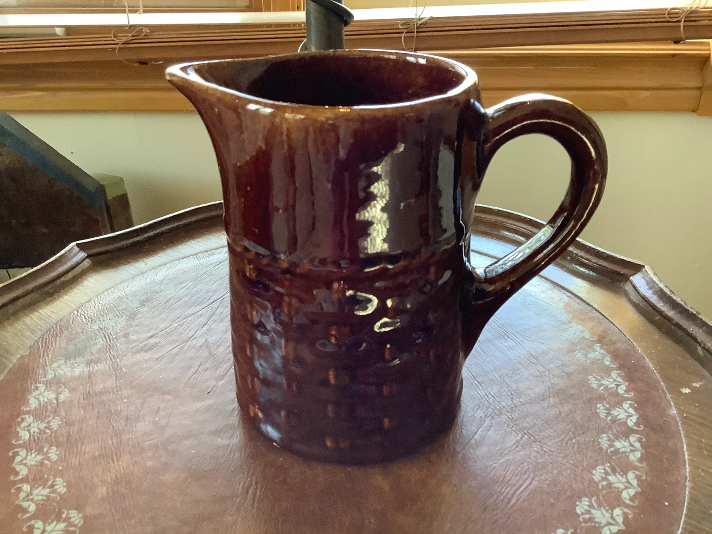 Vt Iridescent Medalta Medicine Hat Pottery Pitcher 🐞