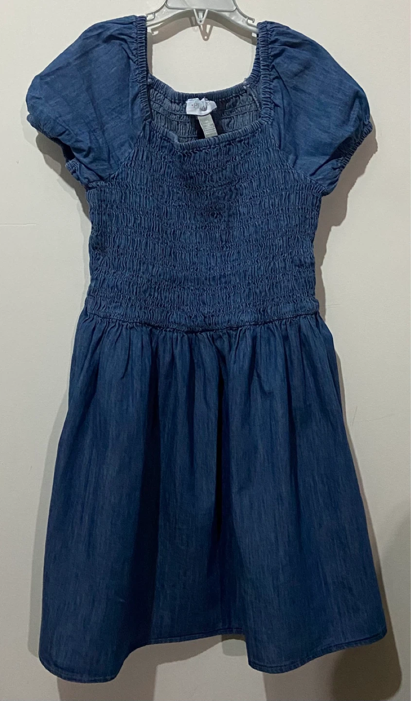 Blue Denim Smocked Dress