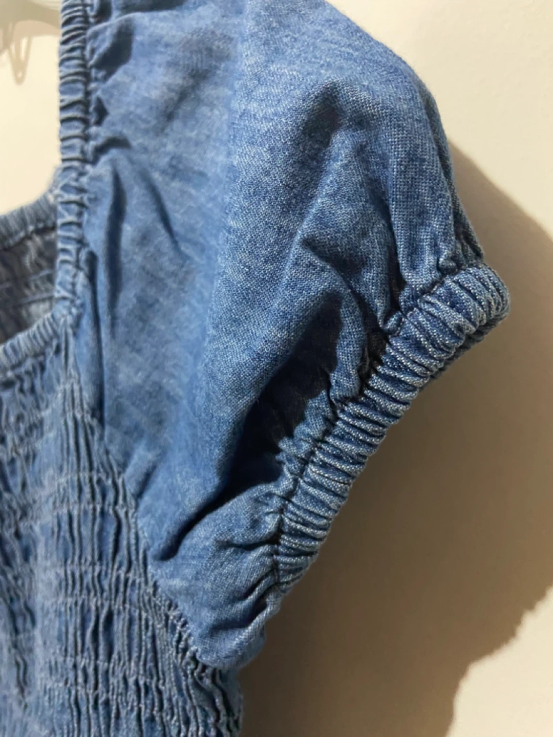 Blue Denim Smocked Dress - photo 3