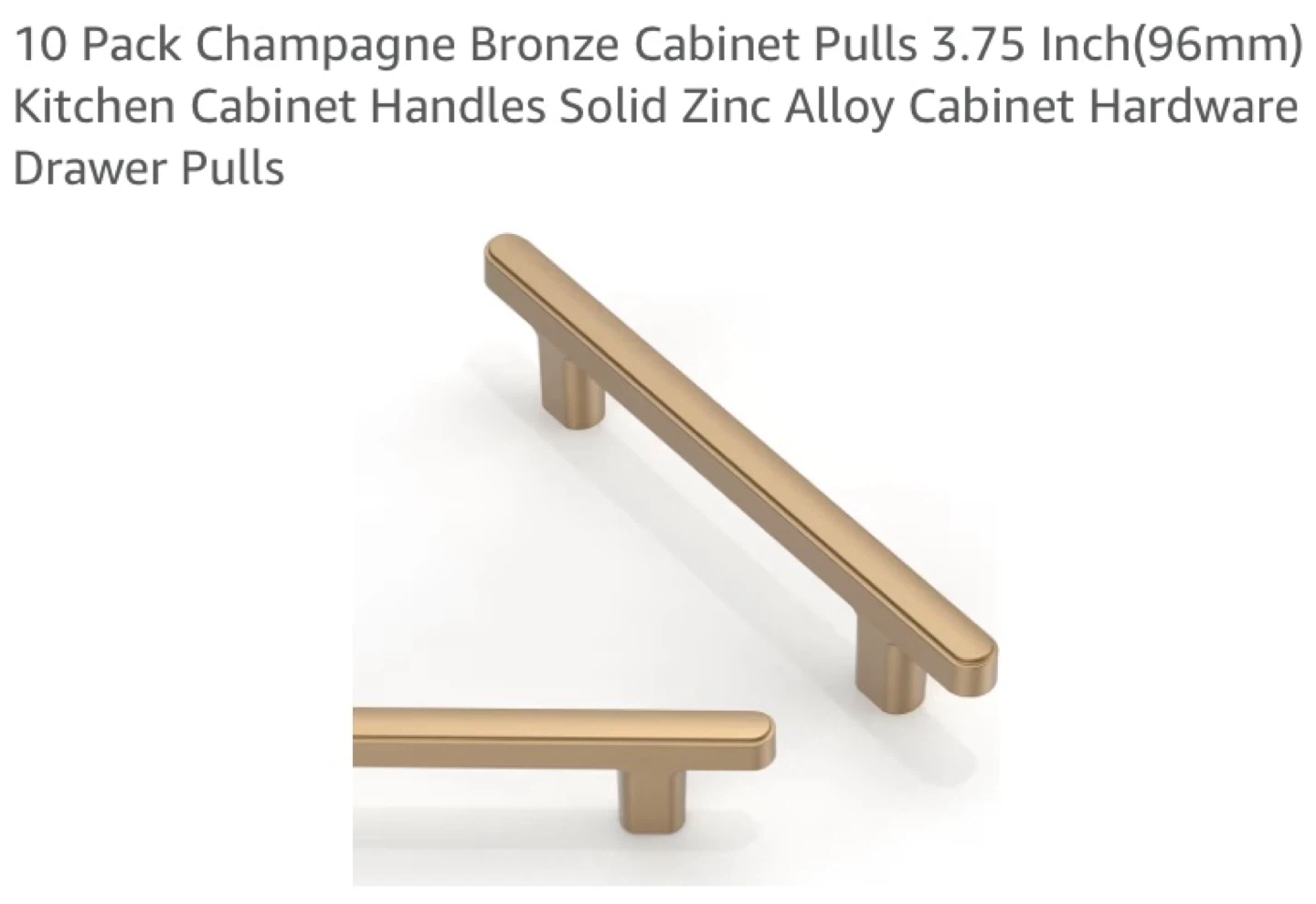 New Cabinet Pulls 3.75 Inch 10 Pack Champagne Bronze