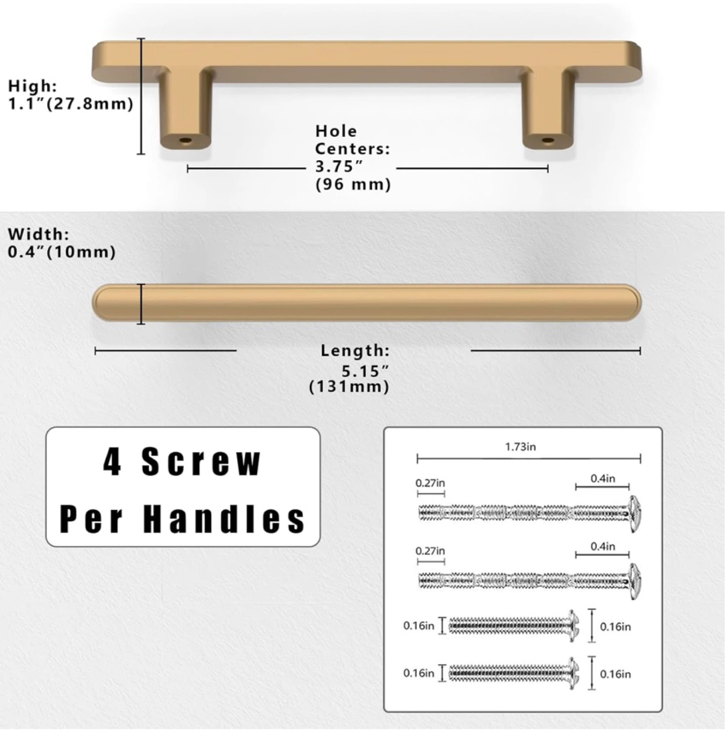 New Cabinet Pulls 3.75 Inch 10 Pack Champagne Bronze - photo 3