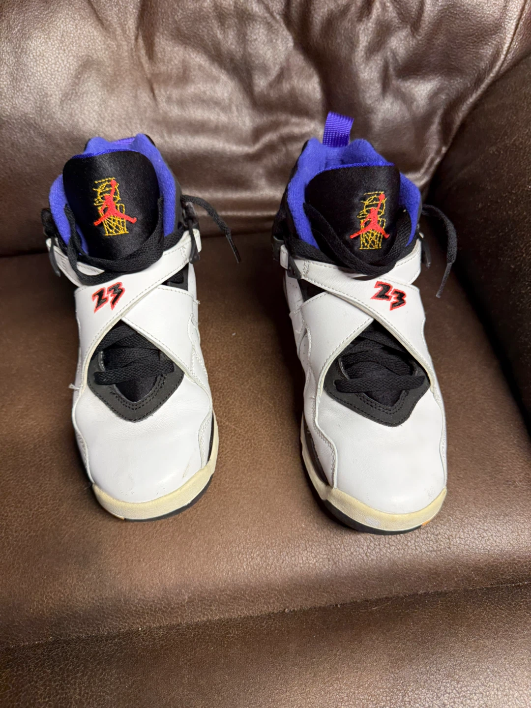 Air Jordan 8 Retro White Black Red Purple Toddler Shoes
