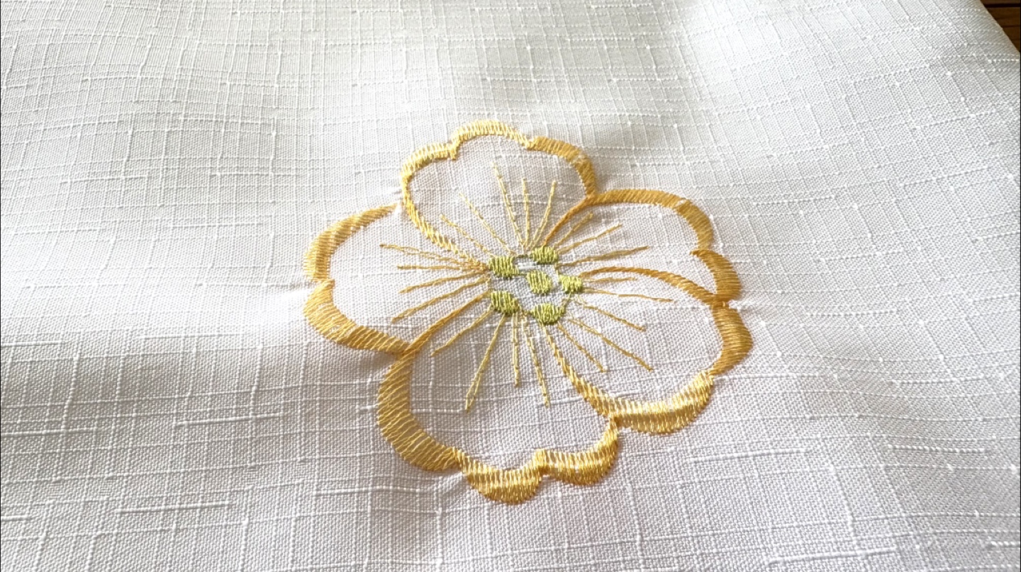Embroidered Floral Tablecloth - LIKE NEW - photo 3