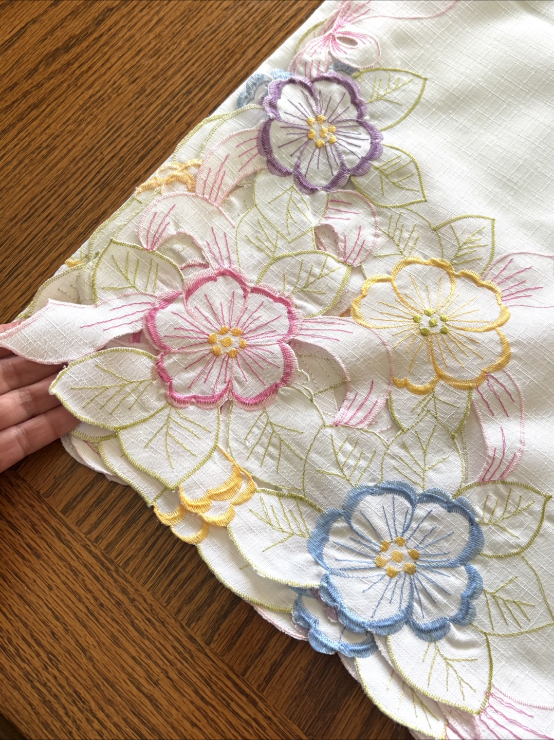 Embroidered Floral Tablecloth - LIKE NEW