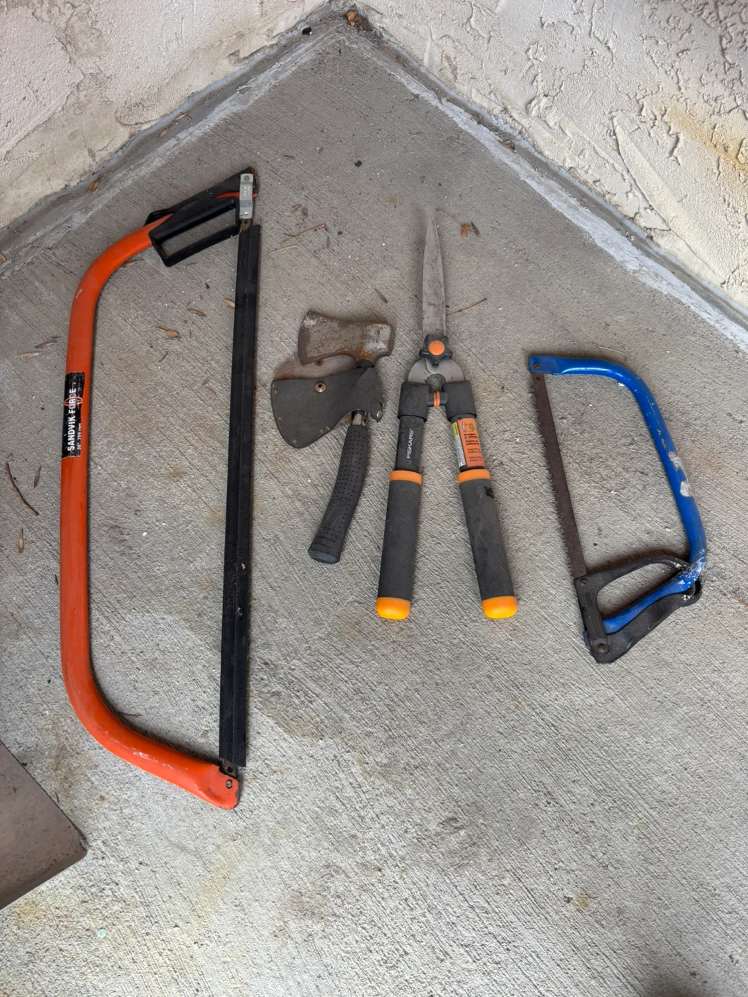 Gardening Tool Set: Axe, Loppers, and Saws