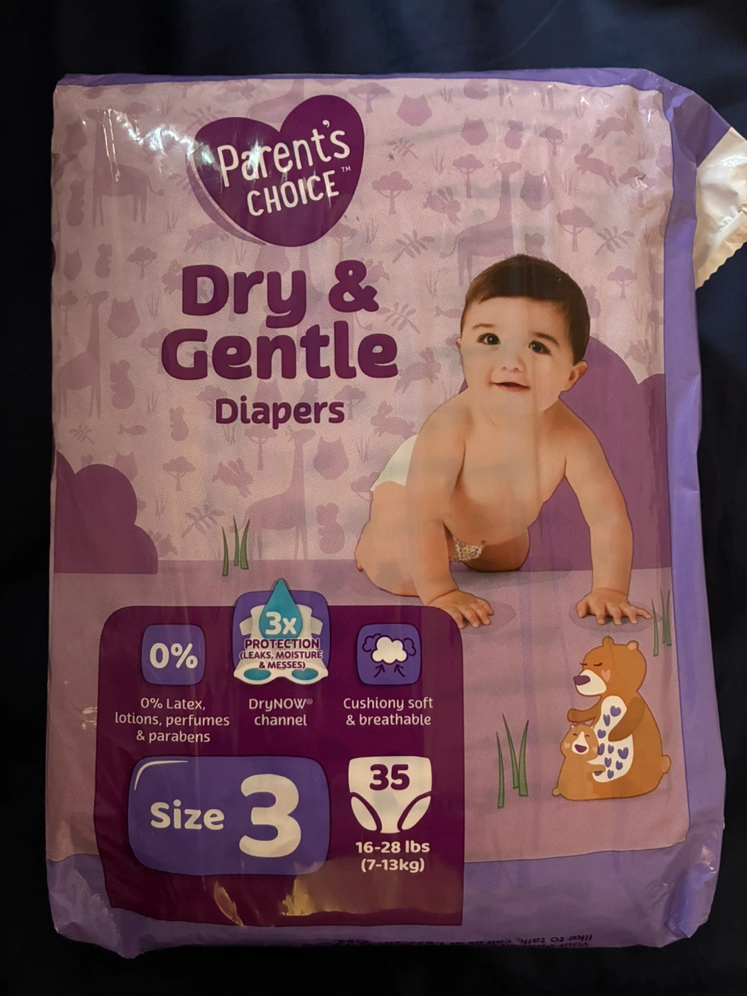 Parent's Choice Dry & Gentle Size 3 Diapers (35 count)