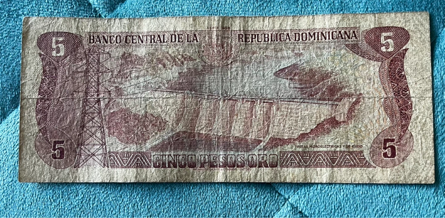Dominican Republic 5 Pesos Oro Bill - photo 2