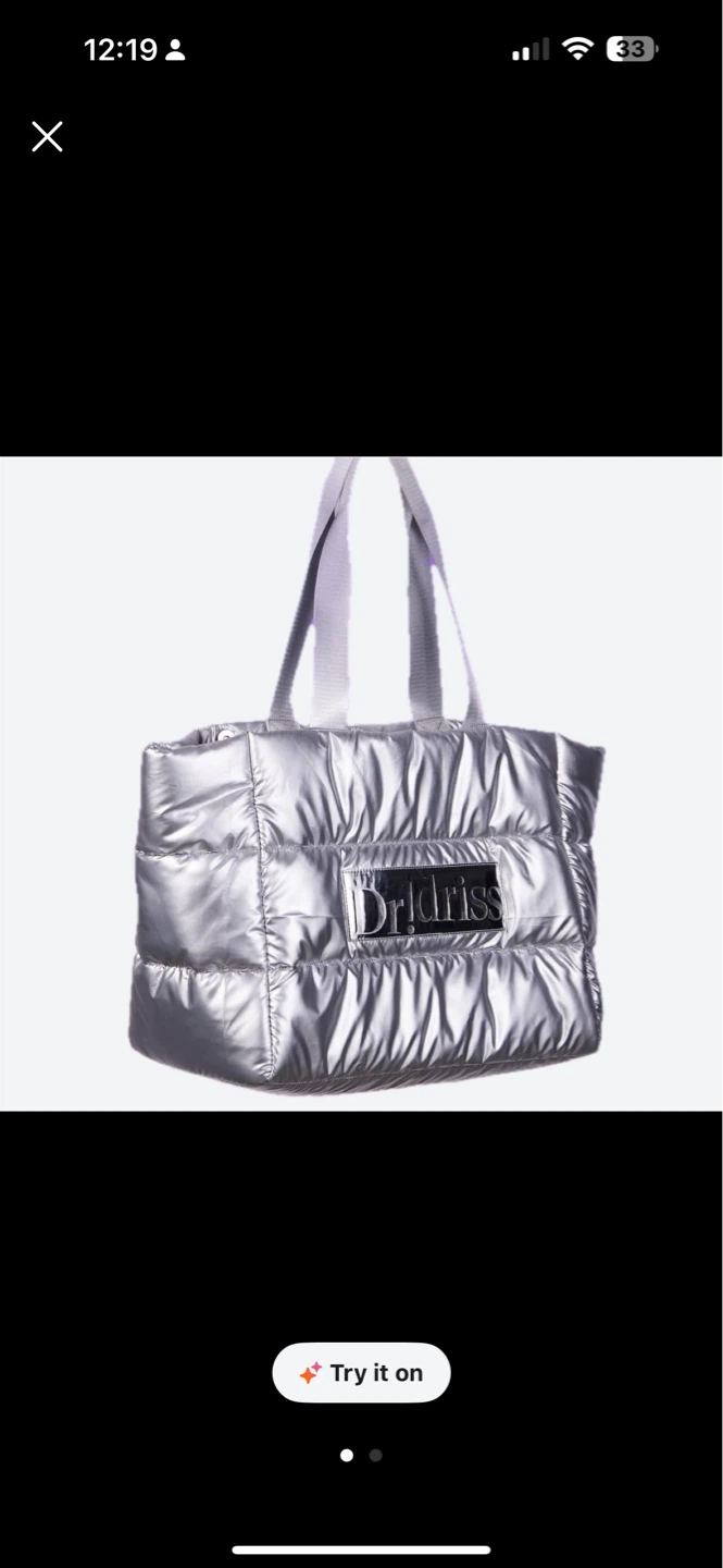 Dr.Idris Silver Puffer Tote Bag - photo 2