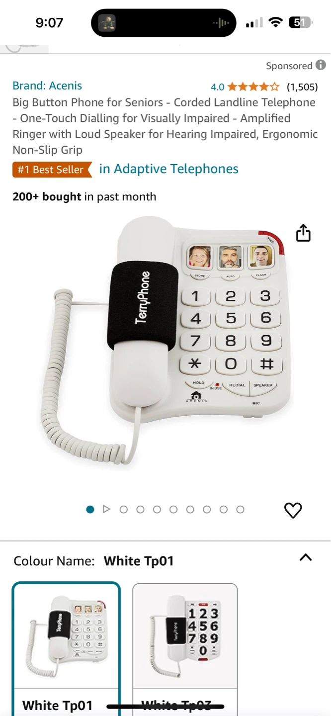 Senior landline phone