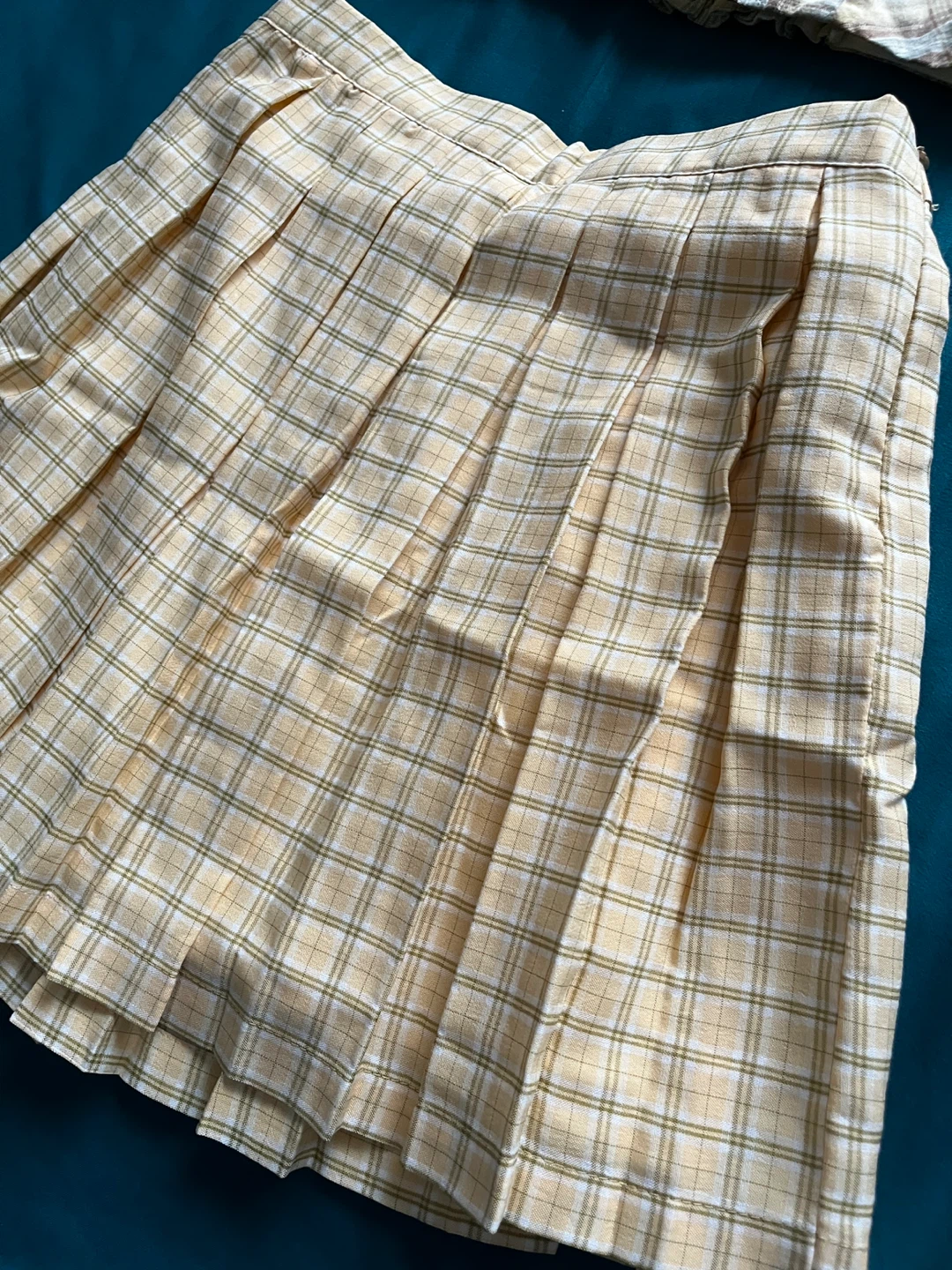 Plaid Bustier Top and Pleated Skirt Set - photo 2