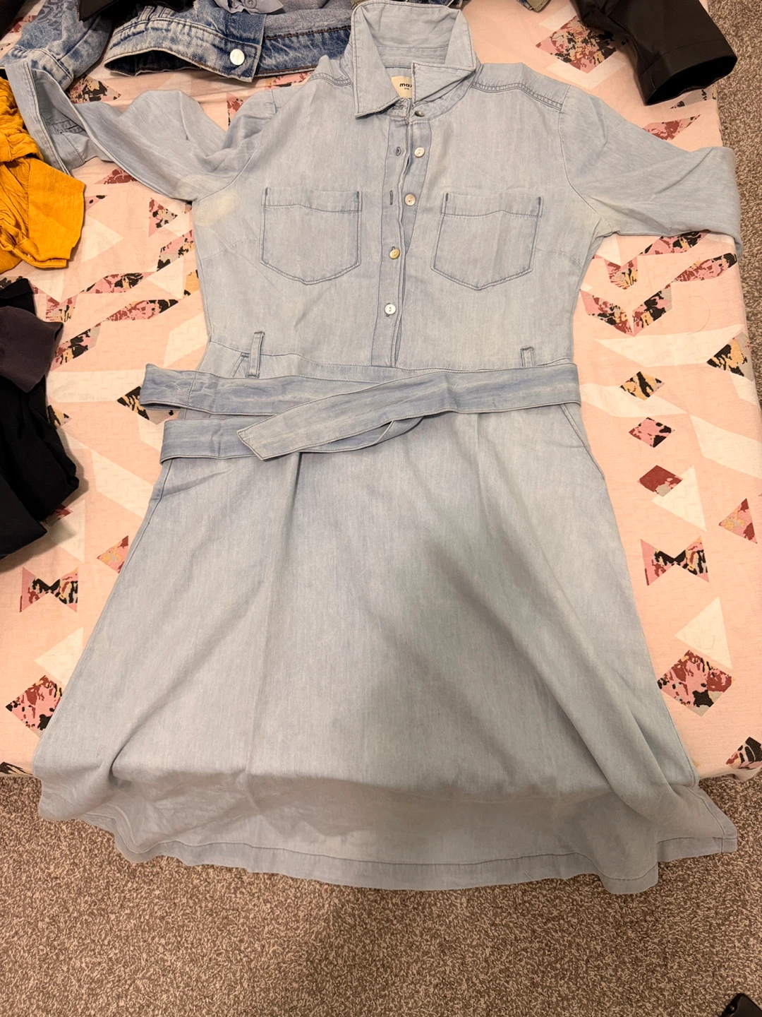 Denim Shirtdress with Belt - photo 2