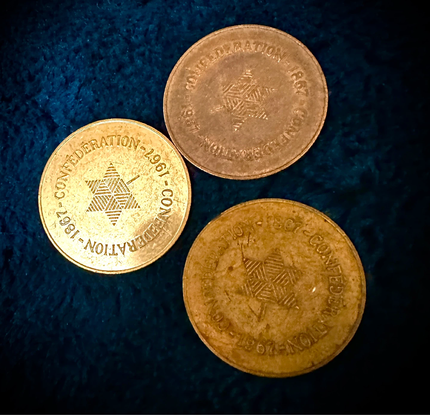 Three 1967 Confederation Centennial Canadian Coins