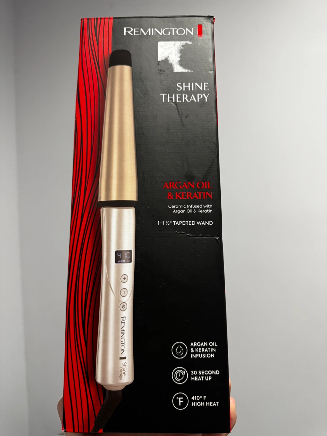 Remington Shine Therapy 1-1/2" Tapered Wand Hair Curler