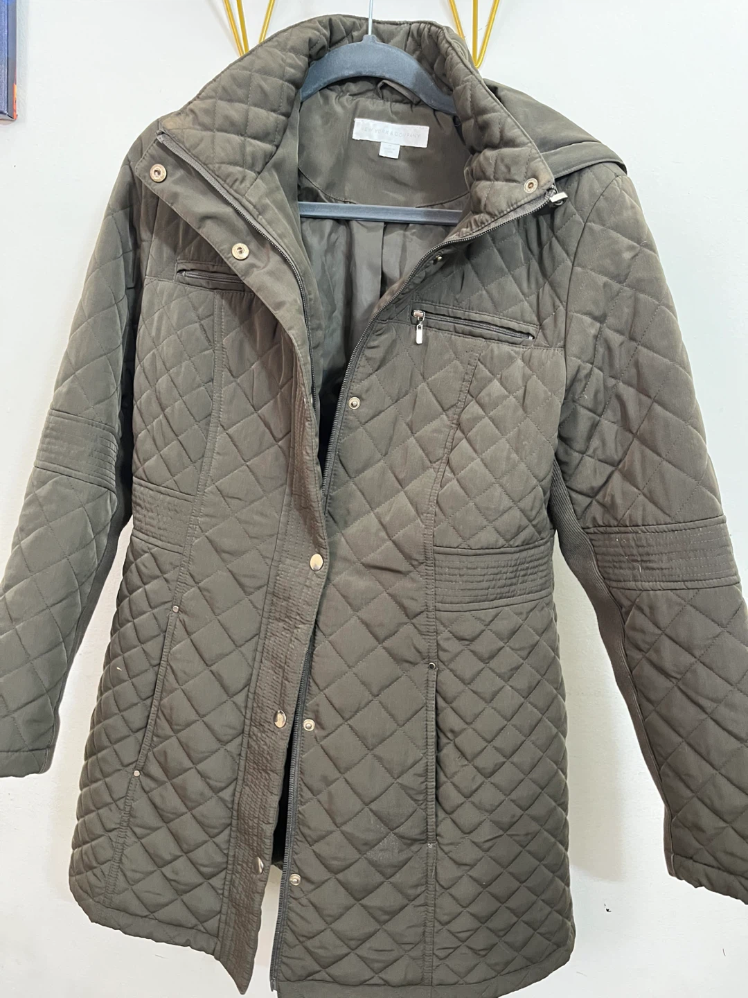 New York & Company Quilted Hooded Jacket - photo 2