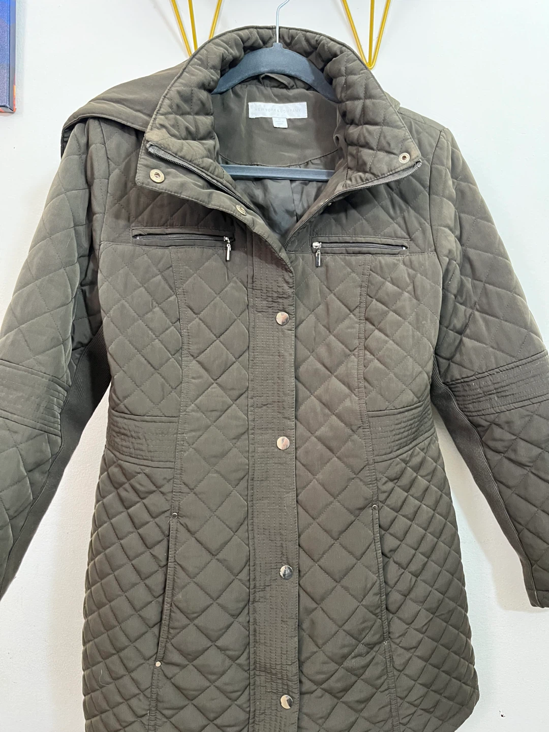 New York & Company Quilted Hooded Jacket