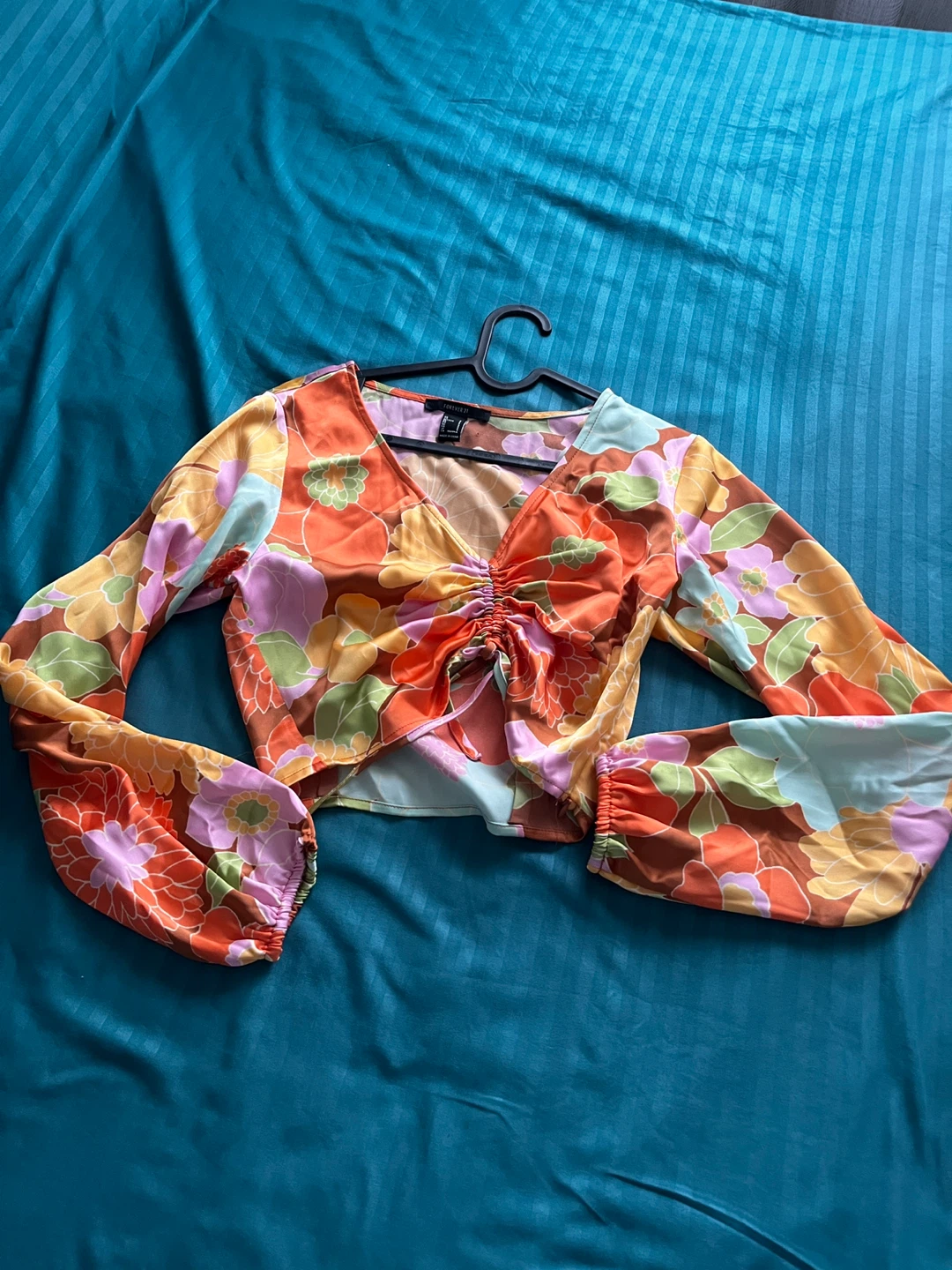Floral Ruched Crop Top