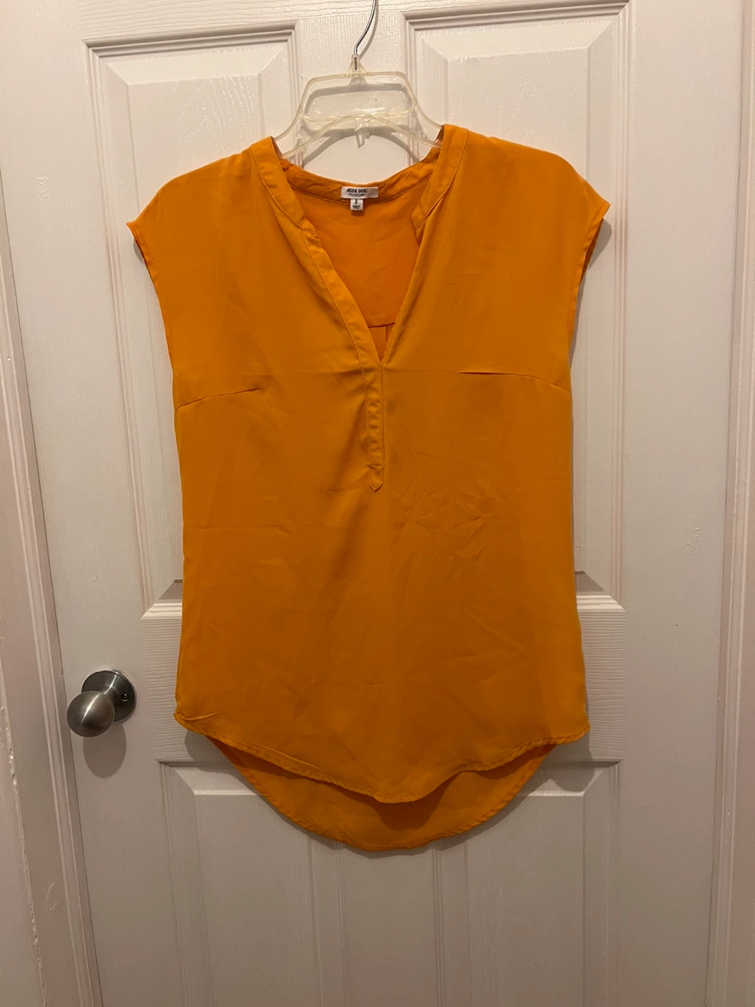 ICONIC BASICS Orange Cap Sleeve Blouse - Size 2