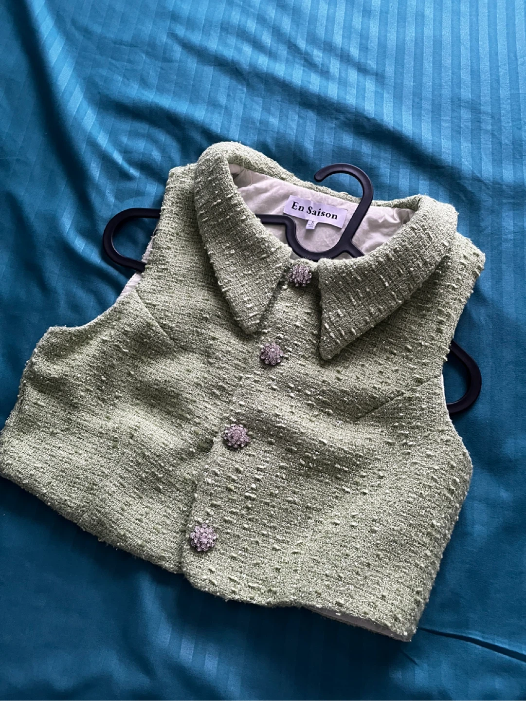 En Saison Green Tweed Vest